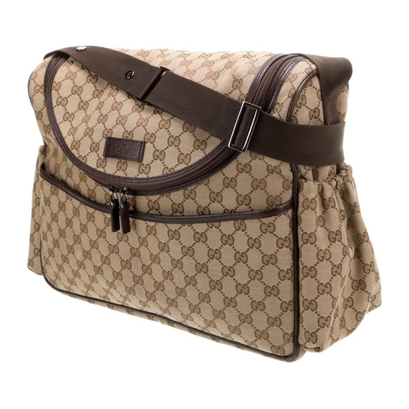 Beige and brown Gucci Diaper Bag with GG Supreme throughout - Picture 4 of 11